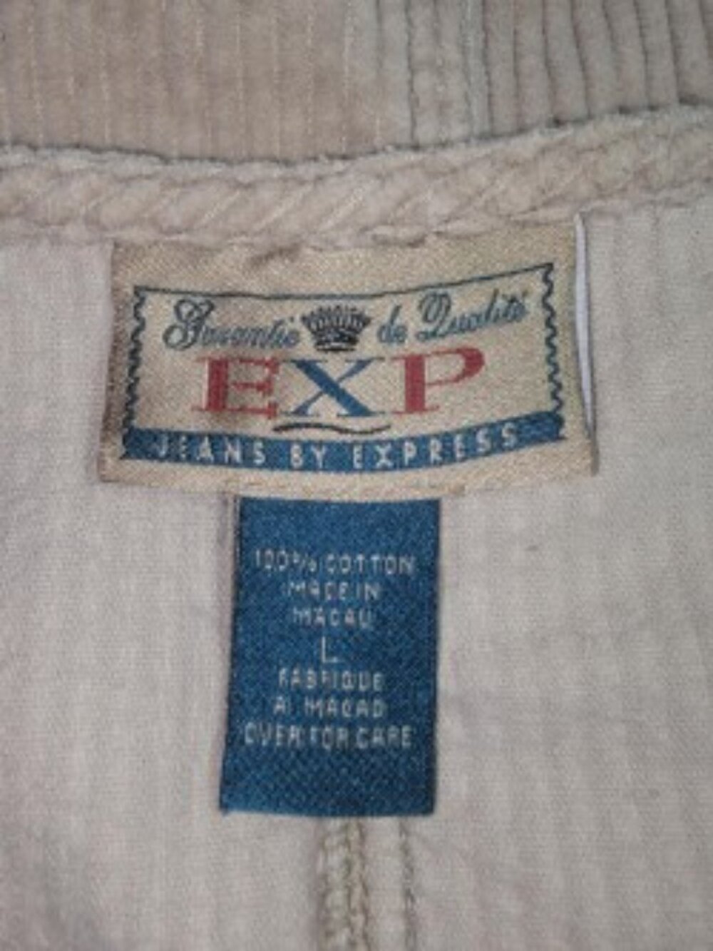 Vintage EXP Express Corduroy Jumper Dress Women’s L Pinafore 90s - Picture 5 of 5